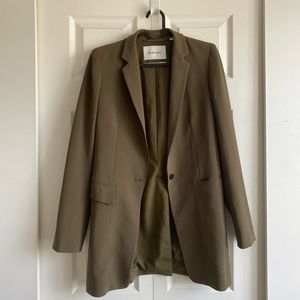 Babaton army green blazer long.